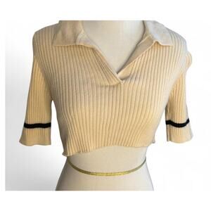 Wood Wood Cropped Collared Sweater